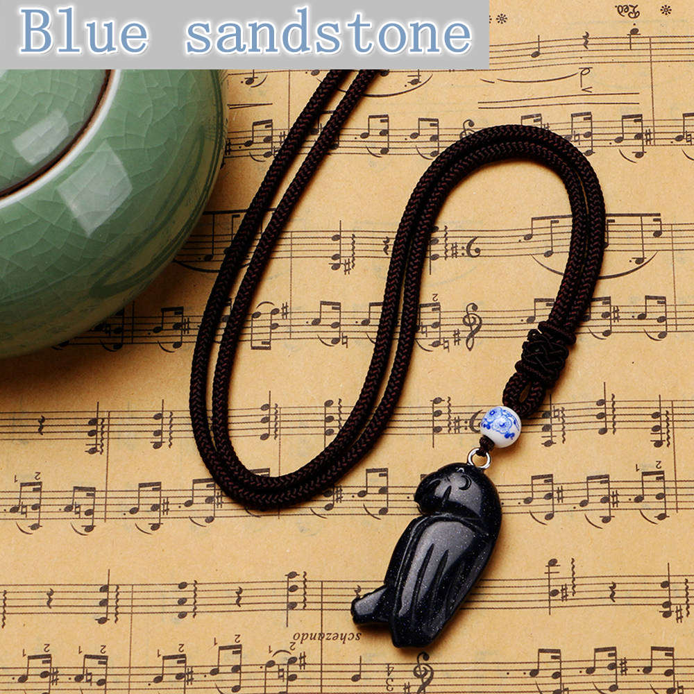 Party Necklace Parrot Pendant Woman Color Natural Stone Jewelry Gem Peridot Octopus Minimalist Fashion Collier Femme