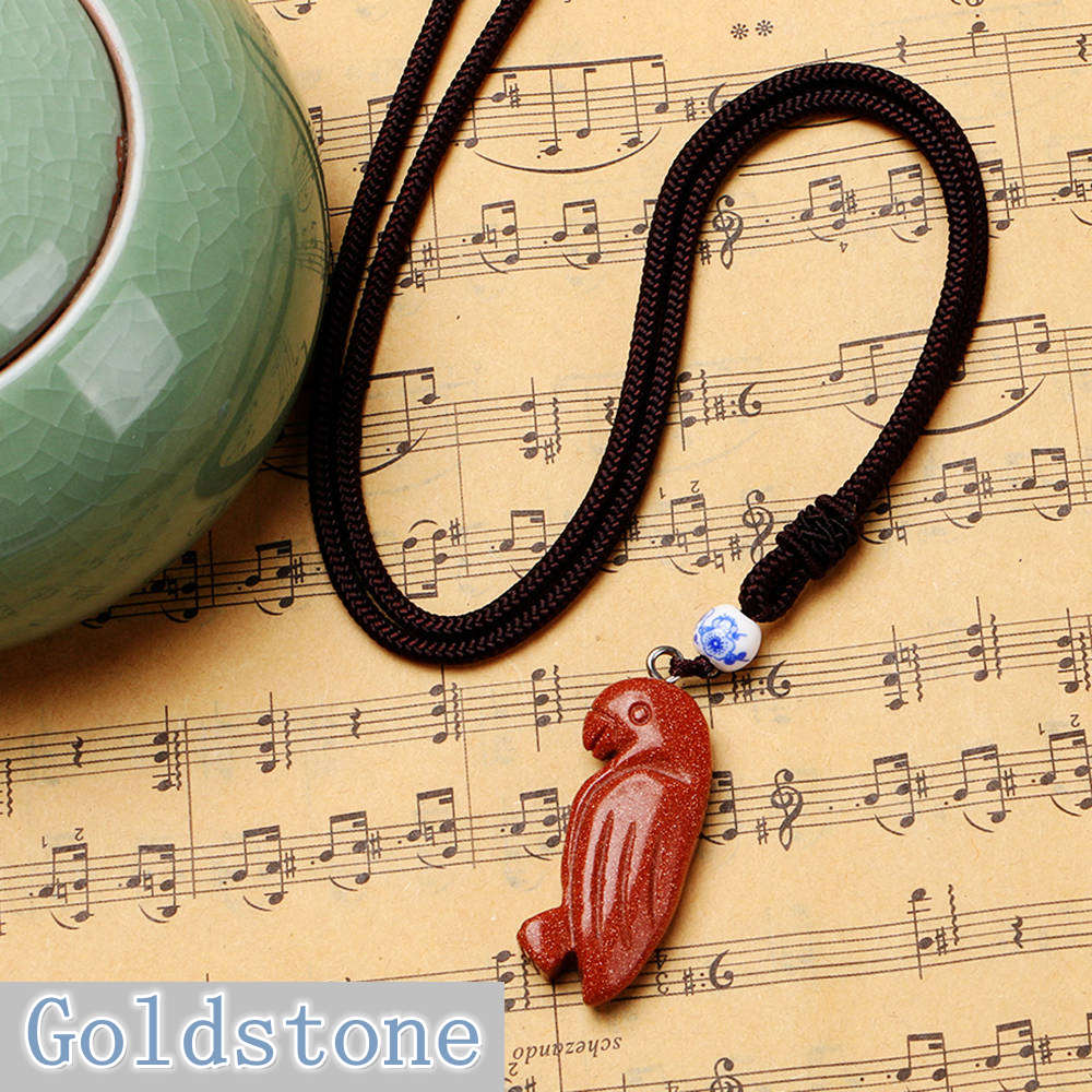 Party Necklace Parrot Pendant Woman Color Natural Stone Jewelry Gem Peridot Octopus Minimalist Fashion Collier Femme