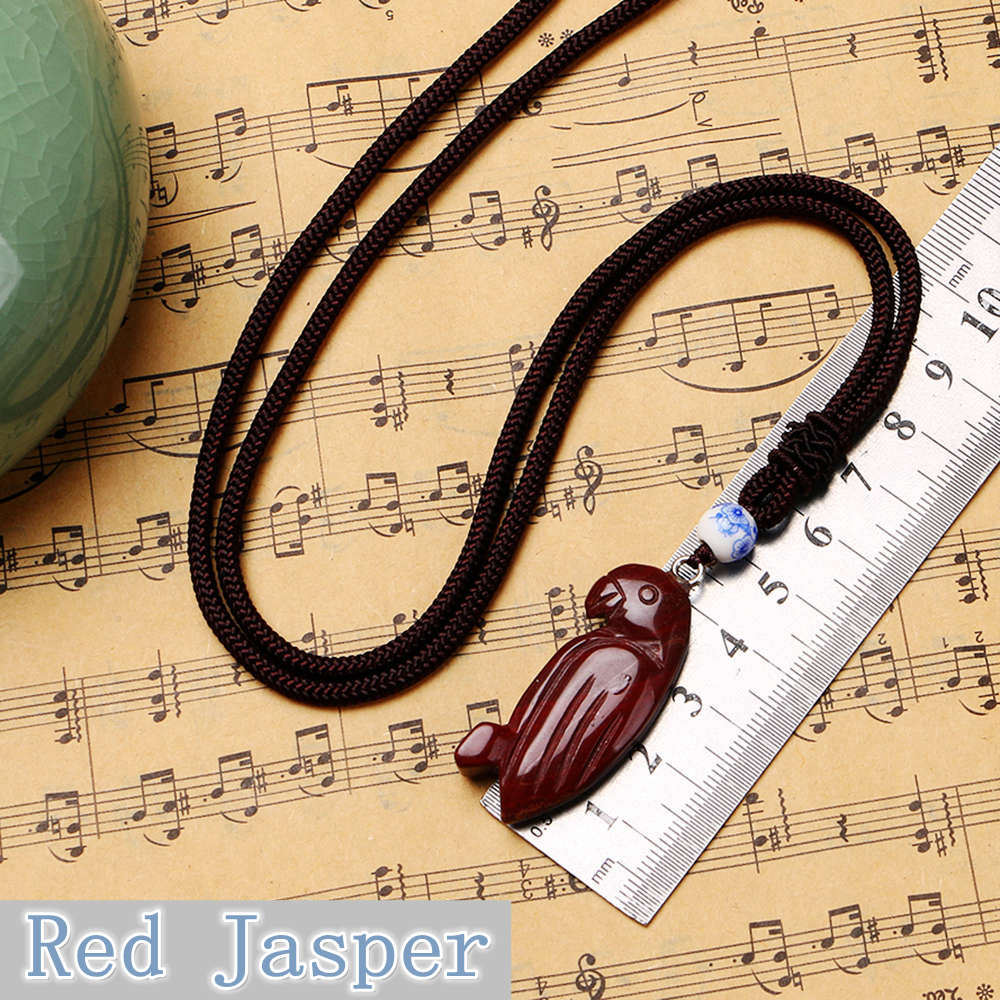 Party Necklace Parrot Pendant Woman Color Natural Stone Jewelry Gem Peridot Octopus Minimalist Fashion Collier Femme