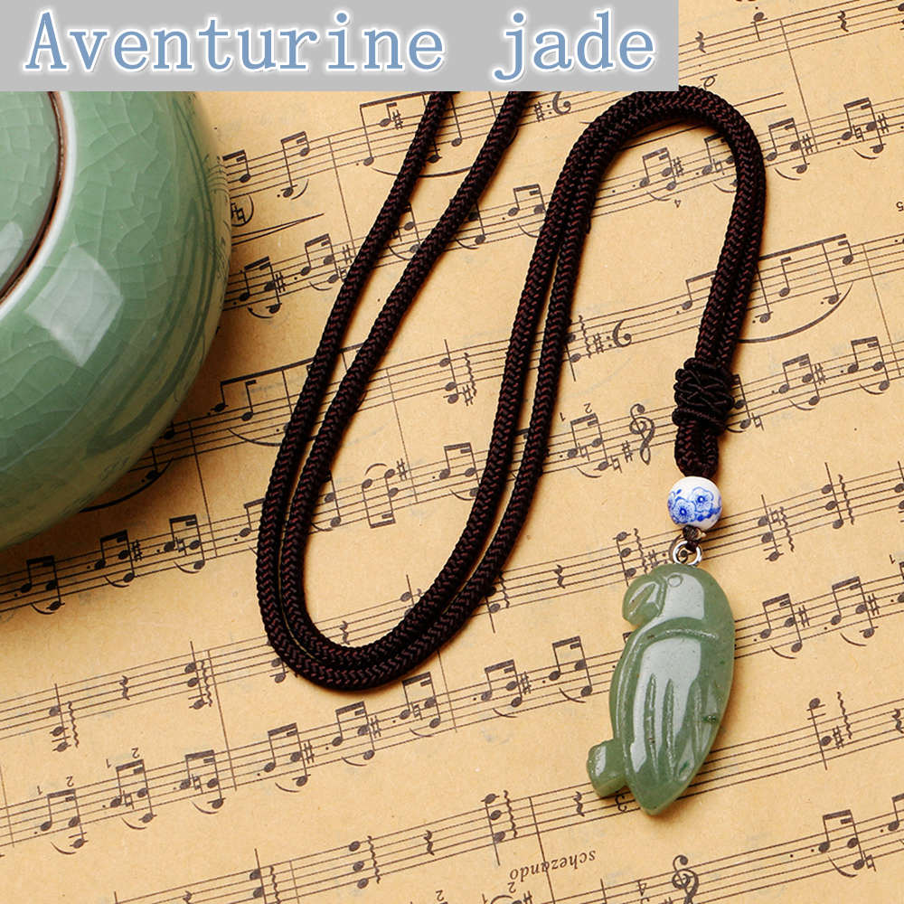 Party Necklace Parrot Pendant Woman Color Natural Stone Jewelry Gem Peridot Octopus Minimalist Fashion Collier Femme