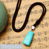 Party Necklace Square Pendant Crystal Natural Stone Woman Jewelry Gem Sweater Chain Peridot Opal Moon Steampunk Teen Wolf