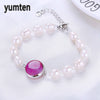Pearl Bracelet Strand Infinity Women Fine Jewelry Natural Stone Popcorn Crystal Chain Link Bracelet Silver Accessories