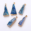 Pendant Triangle 100%Natural Crystal Charms Necklace Gilded Gemstone Fine Ladies Jewelry Quartz Rock Crystal Growth Lines