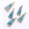 Pendant Triangle 100%Natural Crystal Charms Necklace Gilded Gemstone Fine Ladies Jewelry Quartz Rock Crystal Growth Lines