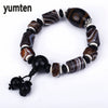 Popular Bracelet Men Fashion Jewelry Natural Old Agate Survival Punk Style Handmade Fine Accessories Spartan