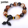 Popular Bracelets Men Fashion Lucky Beads Natural Grey Agate Jewelry Accessories Handmade Carter Bangle Soy Luna Bileklik