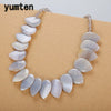 Red Jasper Leaf Big Necklace Women Flower Pendant Reiki Stone Jewelry Chain Parure Bijoux Femme Collares Ketting Colares
