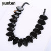 Red Jasper Leaf Big Necklace Women Flower Pendant Reiki Stone Jewelry Chain Parure Bijoux Femme Collares Ketting Colares