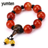 Red Male Big Round Beads Bracelet Classic Handmade Stone Bracelets Men Fashion Jewelry Charms Gemstone Armbanden Gifts