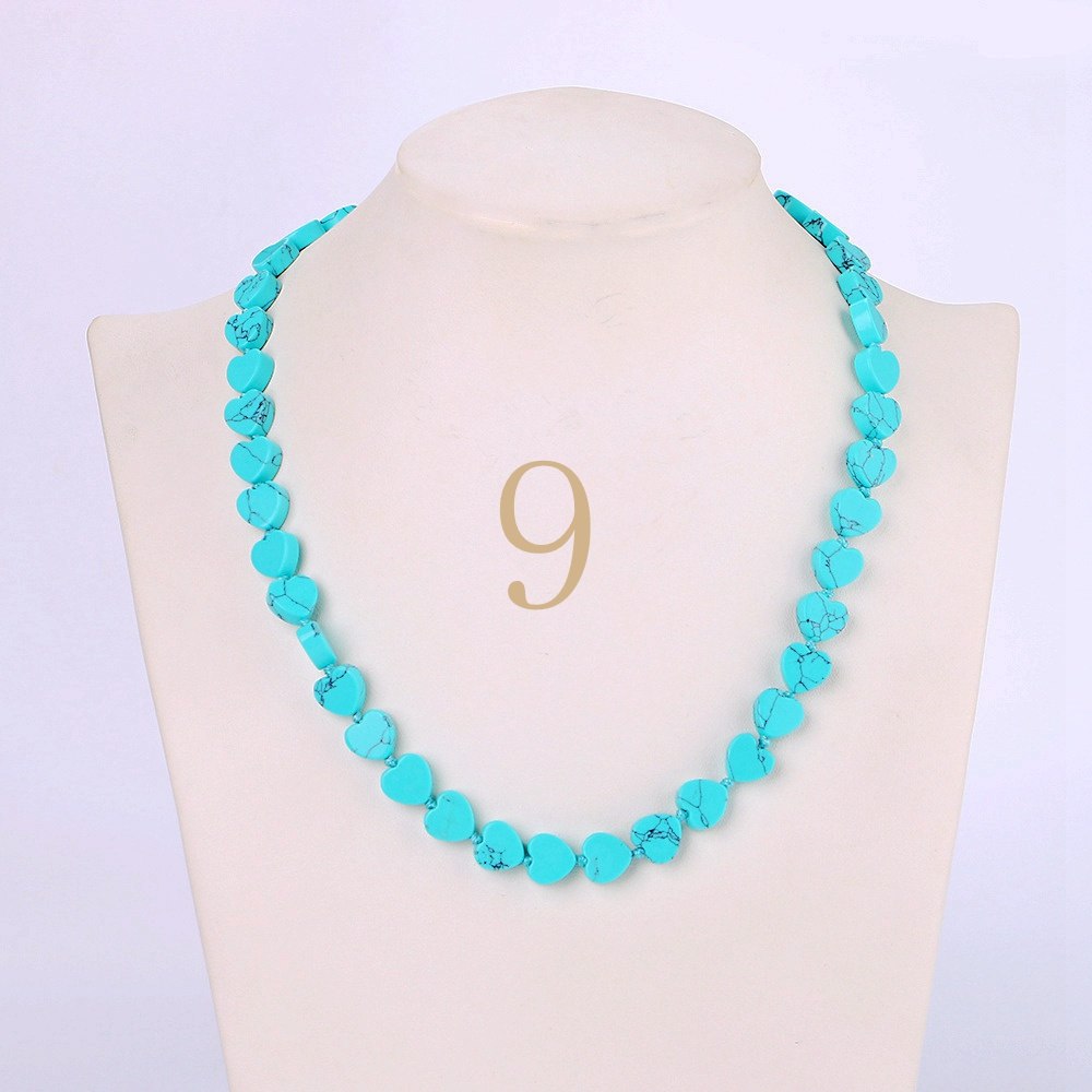 Rose Quartz Necklace Love Heart Choker Pink Crystal Jewelry Women Bead Chain Vintage Femme Accessories Turquoise Bijoux