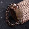 Smoky Quartz Bracelets Classic Women Wristlet Engagement Jewellery Transparent Beads Chain Buddha Accessories Geometric