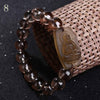 Smoky Quartz Bracelets Classic Women Wristlet Engagement Jewellery Transparent Beads Chain Buddha Accessories Geometric