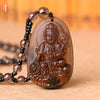 Smoky Quartz Necklace Pendant Natural Stone Buddha Guardian Bead Chain Lucky Gift Crystal Carved Women Jewelry Men Boho