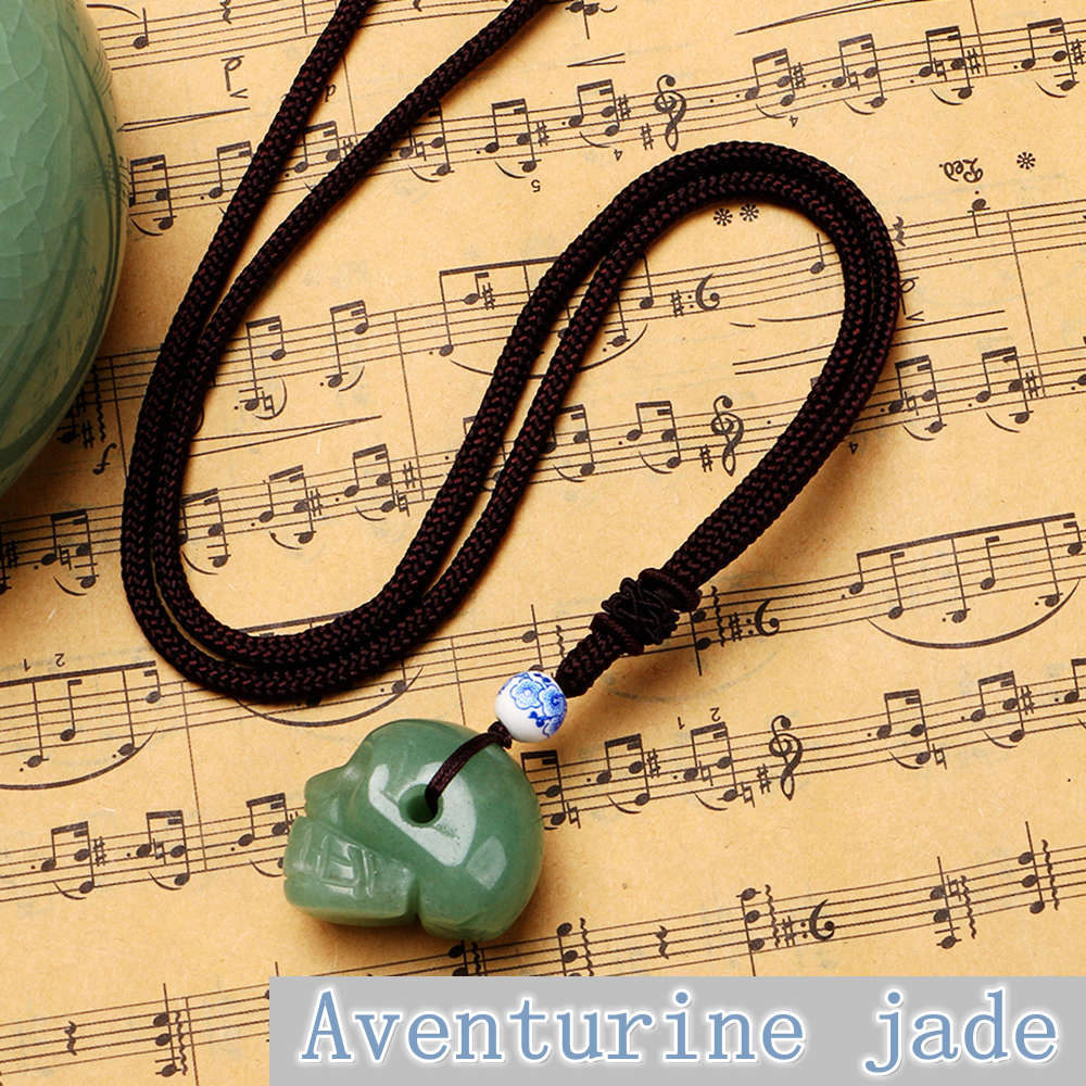 Stone Skull Pendant Necklace Mexican D of the Dead Accessories Coco Retro Jewelry Crystal Choker Halloween Decorations