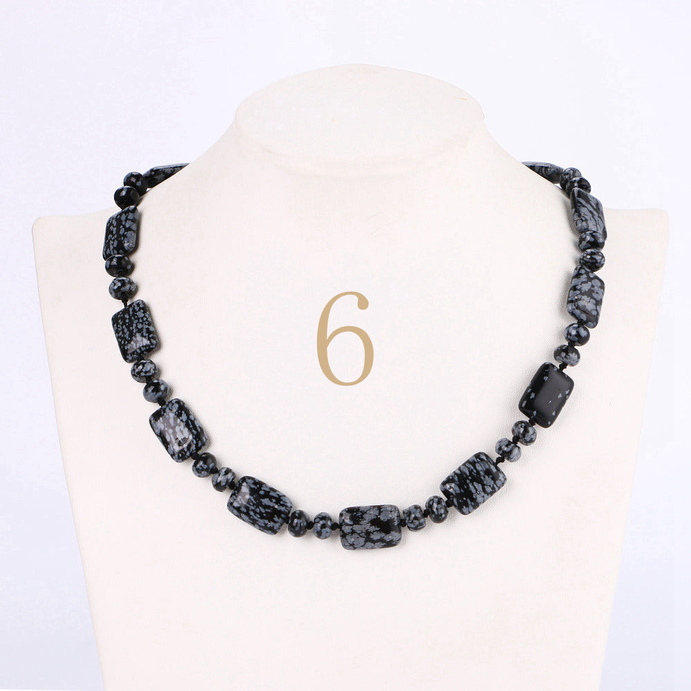 Tiger Eye Necklace Men Choker Bead Chain Natural Stone Square Jewelry Popular Male Accessories Correntes Masculino Reiki