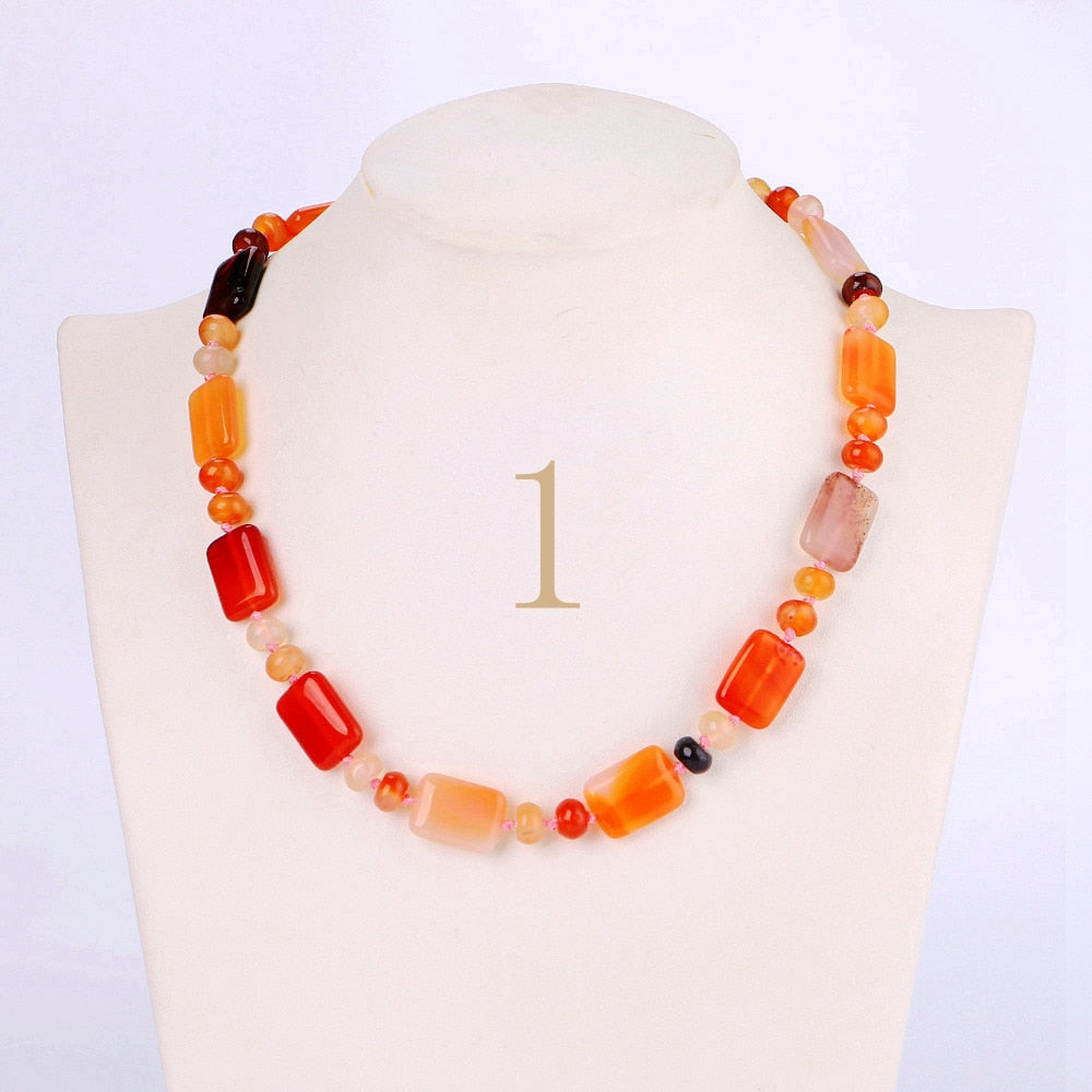 Tiger Eye Necklace Men Choker Bead Chain Natural Stone Square Jewelry Popular Male Accessories Correntes Masculino Reiki