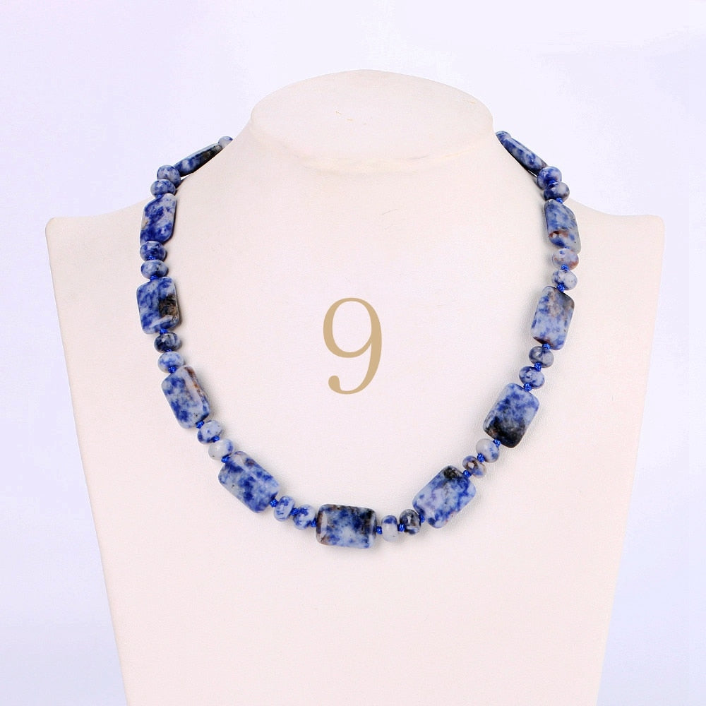 Tiger Eye Necklace Men Choker Bead Chain Natural Stone Square Jewelry Popular Male Accessories Correntes Masculino Reiki