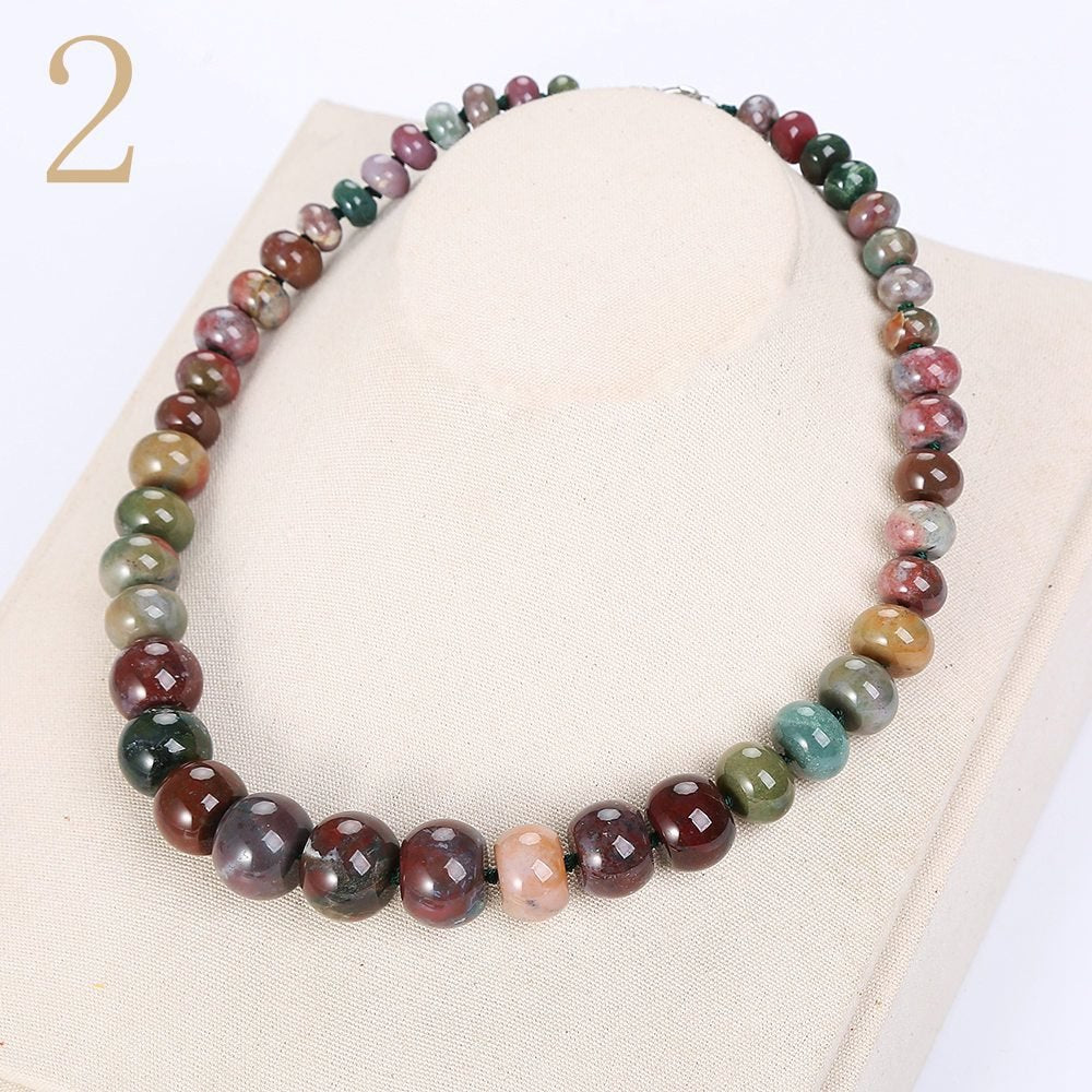 Tiger Eye Stone Necklace Ethnic Women Jewelry Vintage Statement Accessories Men Beads Choker Crystal Natural Naszyjnik
