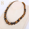 Tiger Eye Stone Necklace Ethnic Women Jewelry Vintage Statement Accessories Men Beads Choker Crystal Natural Naszyjnik