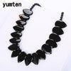Topaz Necklace Women Natural Stone Leaf Pendant Men Choker Flower Charms Jewelry Yoga Anime Vintage Kolye Choker Korea