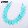 Topaz Necklace Women Natural Stone Leaf Pendant Men Choker Flower Charms Jewelry Yoga Anime Vintage Kolye Choker Korea