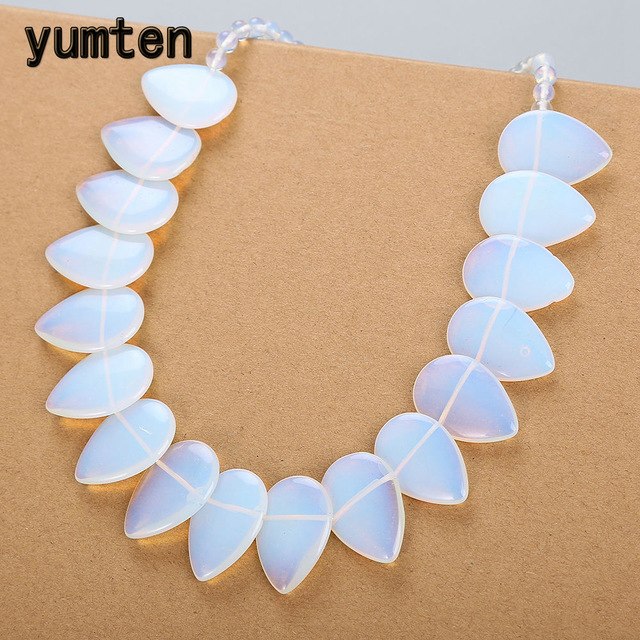 Topaz Necklace Women Natural Stone Leaf Pendant Men Choker Flower Charms Jewelry Yoga Anime Vintage Kolye Choker Korea