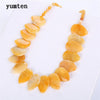 Topaz Necklace Women Natural Stone Leaf Pendant Men Choker Flower Charms Jewelry Yoga Anime Vintage Kolye Choker Korea