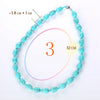 Turquoise Choker Beaded Chain Women Statement Necklace Fashion Femme Jewelry Pink Chalcedony Accessories Ethnic Healing