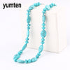 Turquoise Necklace Power Natural Crystal Women Jewelry Water Drop Chain Colier Choker Collares Grandes De Moda 2020 New
