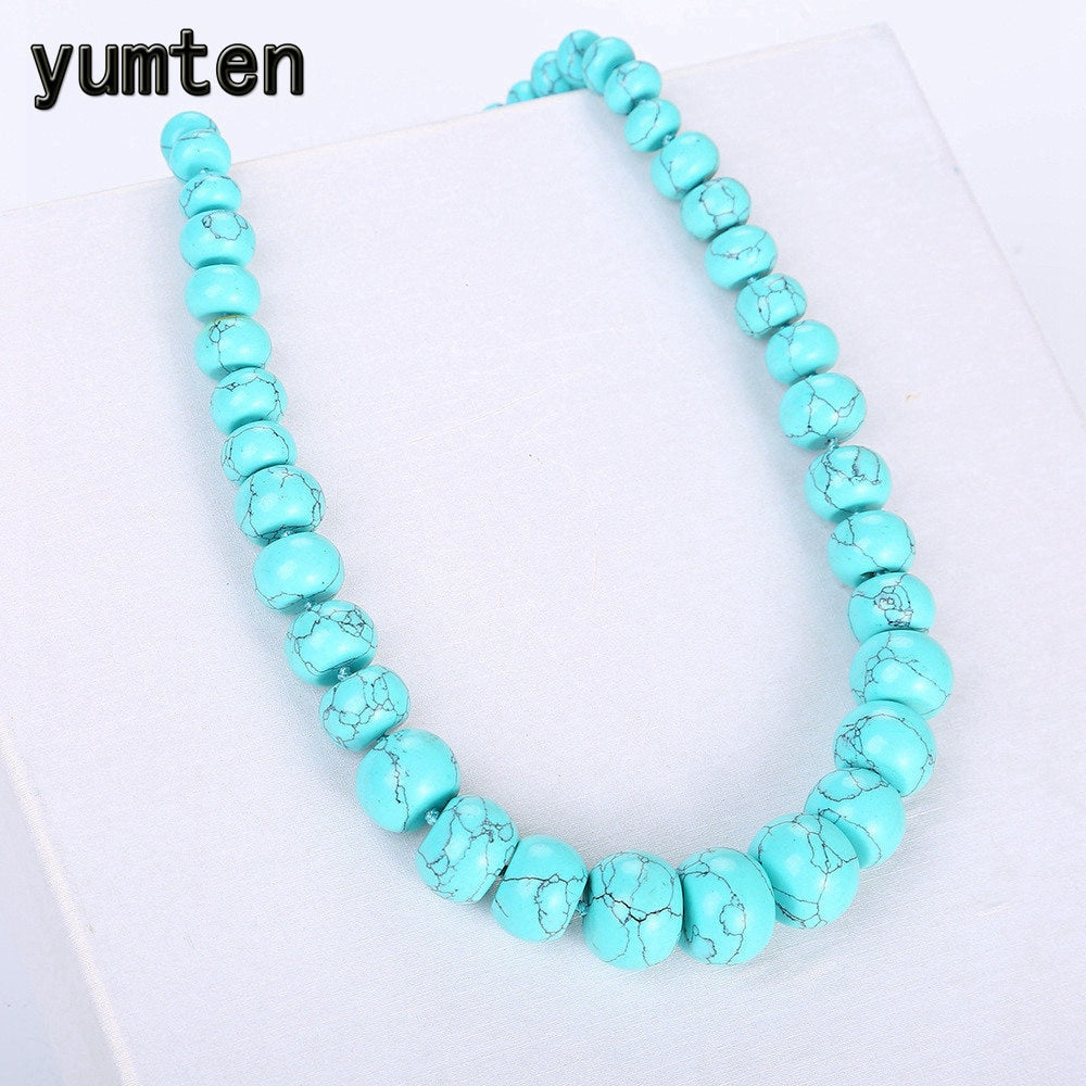 Turquoise Necklace Wholesale Colar Masculino Women Fashion Punk Treatment Natural Crystal Gemstone Jewelry Accessories
