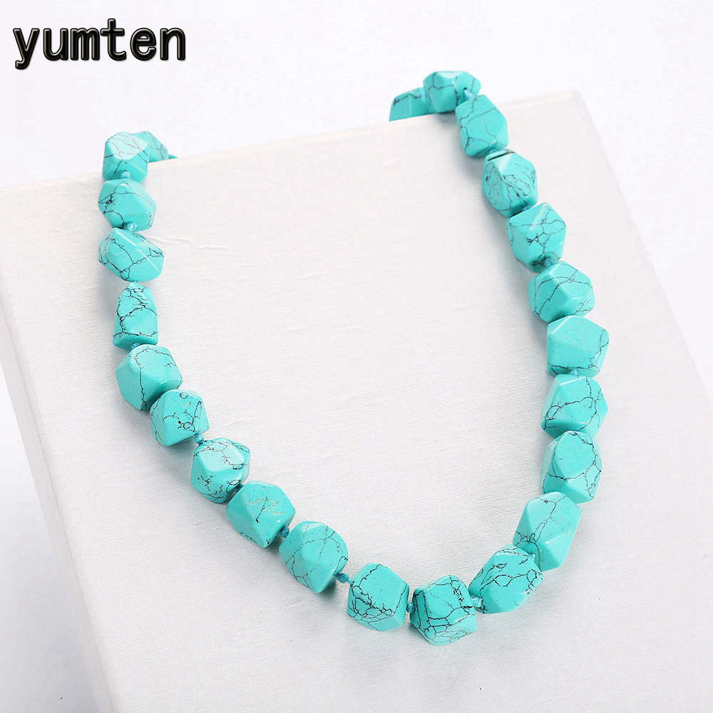 Turquoise Necklace Wholesale Jewelry Men Lady Accessories Crystal Natural Stone Naszyjniki Damskie Dropshipping Gioielli