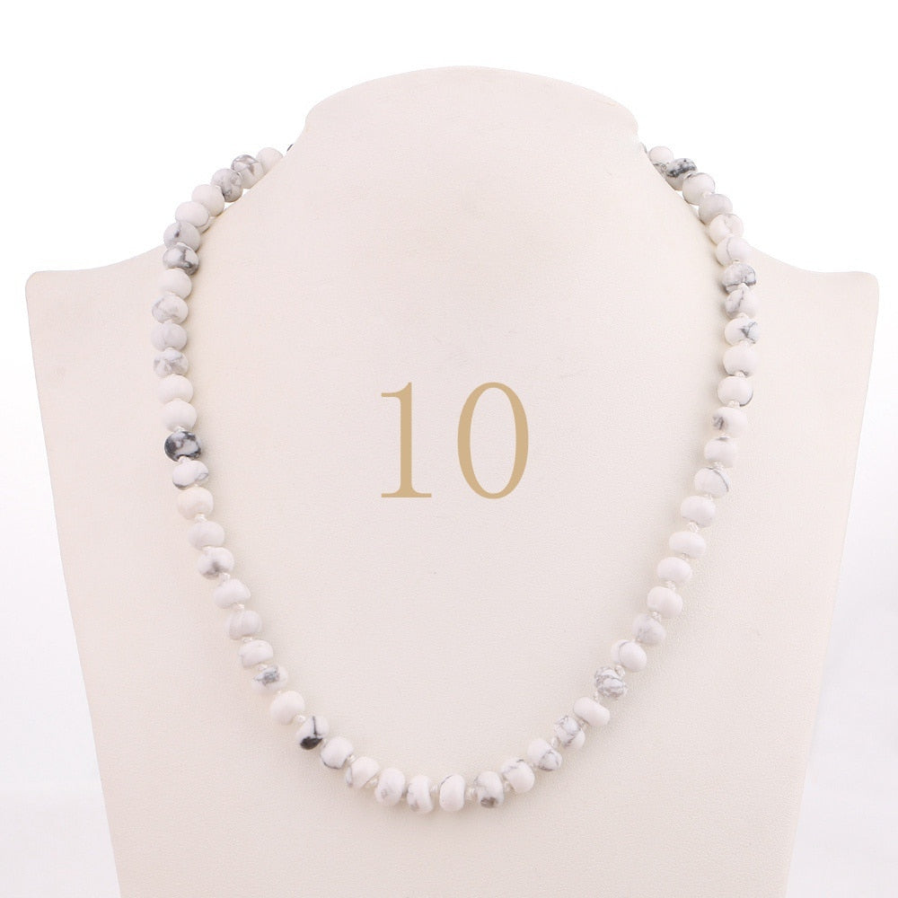 Turquoise Necklace Women Short Chain Natural Stone Collana Vintage Jewelry Star Statement Accessories Gemstone Beads Gift