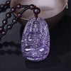 Unique Natural Amethyst Necklace Carved Buddha Amulet Bouddha Pendentif Lucky High-Grade For Men Women Couple Pendent