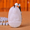 White Jade Women Pendant Necklace Male Buddha Head Safe Lucky Jewelry Stones Charms Beaded Handmade Pendentif Bouddha