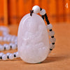White Jade Women Pendant Necklace Male Buddha Head Safe Lucky Jewelry Stones Charms Beaded Handmade Pendentif Bouddha