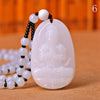 White Jade Women Pendant Necklace Male Buddha Head Safe Lucky Jewelry Stones Charms Beaded Handmade Pendentif Bouddha
