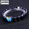 Women Bracelets Charms Heart Blue Sandstone Beautiful Handmade Stone Bracelets 925 Silver Butterfly Pulseras Mujer 2020