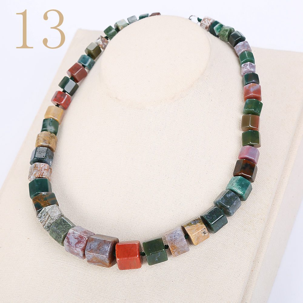 Women Rainbow Necklace Ethnic Men Big Choker Stone Jewelry Statement Female Vintage Accessories Fashion Healing Pendant