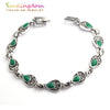 Bohemian Ethnic Jewelry Tibetan Silver Green Resin Bracelets Nepal Women's New Year Gift Fine Jewelry YUN0588