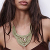 ZA Necklace Female Trendy Ethnic Cotton Thread Handmade Weave Chokers Necklaces For Women Natural Stone Necklace Party Jewelry