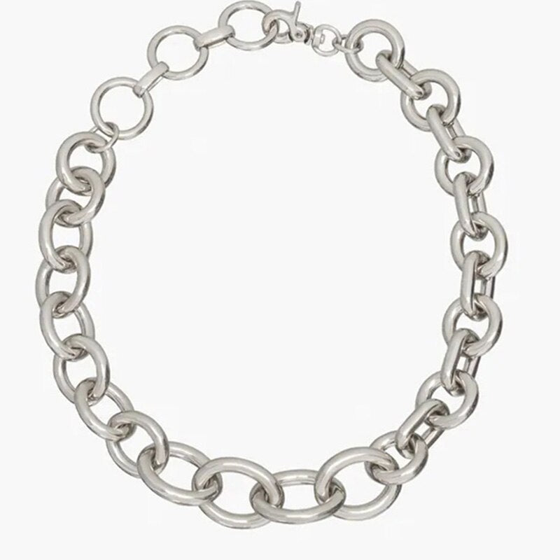 ZA Trendy Hyperbole Gothic Long Chain Necklace Women Vintage Punk Women's Choker Necklace Jewelry Gifts