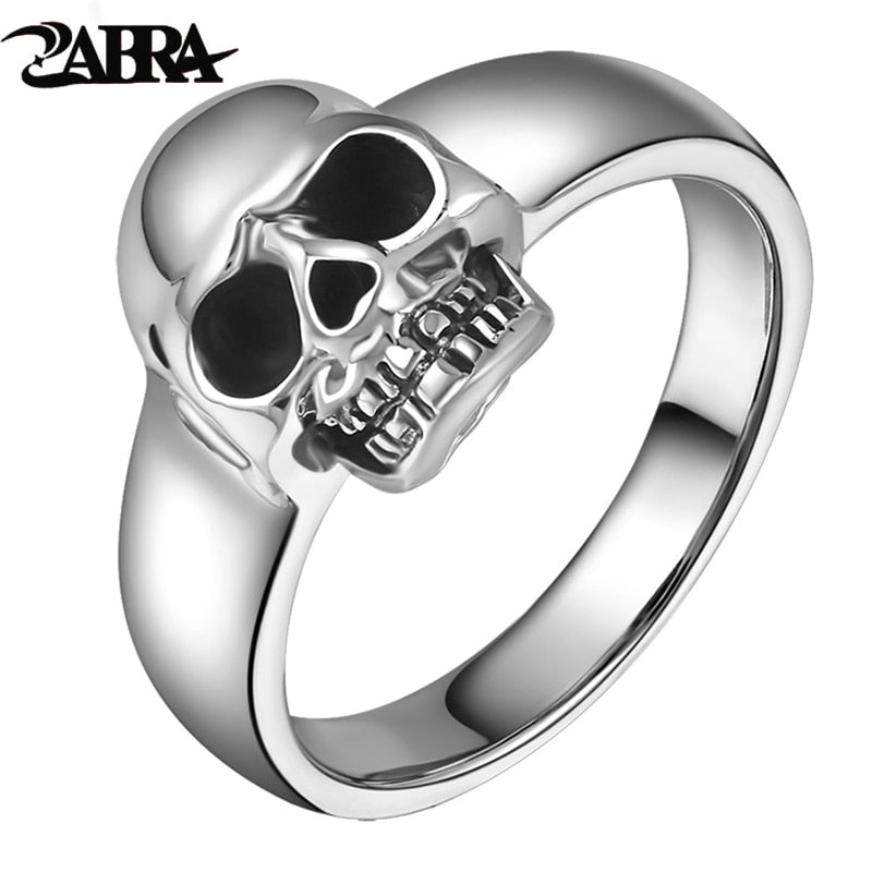 Real 925 Sterling Silver Punk Skull Ring Men Vintage Rings For Men Women Lovers Fashion Co Jewelry Anillos De Plata 925