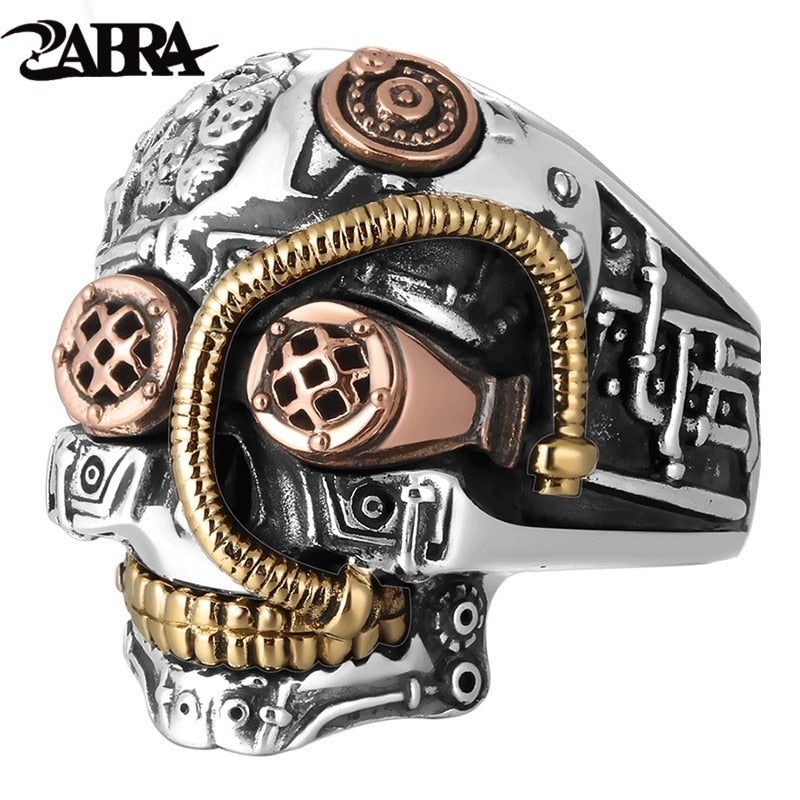 Solid 925 Sterling Silver Skull Ring Men Big Heavy Vintage Punk Biker Rings Silver Man Gothic Jewelry For Male