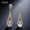 ZAKOL Brand Design Chandelier Cut Drop Earrings Clear Cubic Zirconia Bride wedding jewelry For Nepal Women FSEP2052
