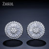 Top Quality CZ Crystal Women Fashion Jewelry Shiny Round Cubic Zircon Necklace Earrings Ring Bridal Jewelry set FSSP2013