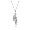 ZEG High Quality 100% Sliver Official Copy Pan 1:1 Feather Necklace Have Logo Women Fashion Jewerly Free Mail