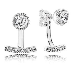 ZEG High Quality 100% Sliver Official Copy Pan 1:1 Pand ras Earring Have Logo Women Fashion Jewerly Free Mail