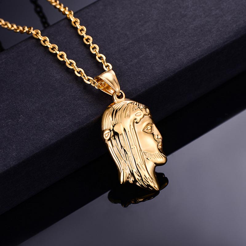 Christian Jesus Necklace Women Men Gold Silver color Stainless Steel Jesus Pendants & Necklaces for Religious Jewelry Gifts