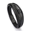ZG  Men's Braided Leather Bracelets armband heren in Black and Brown Color with Magnetic Elegent Bracelet for Man