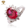 Trendy Star Ruby Zircon 925 Sterling Sliver Woman Rings Fine Jewelry Wedding Bands Party